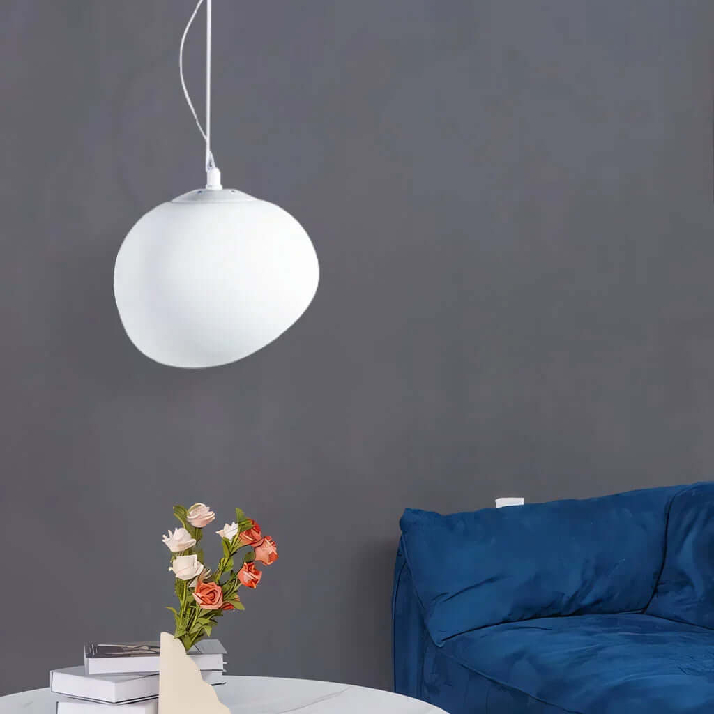 Hvid Pebble Pendel - Elegant Designlampe