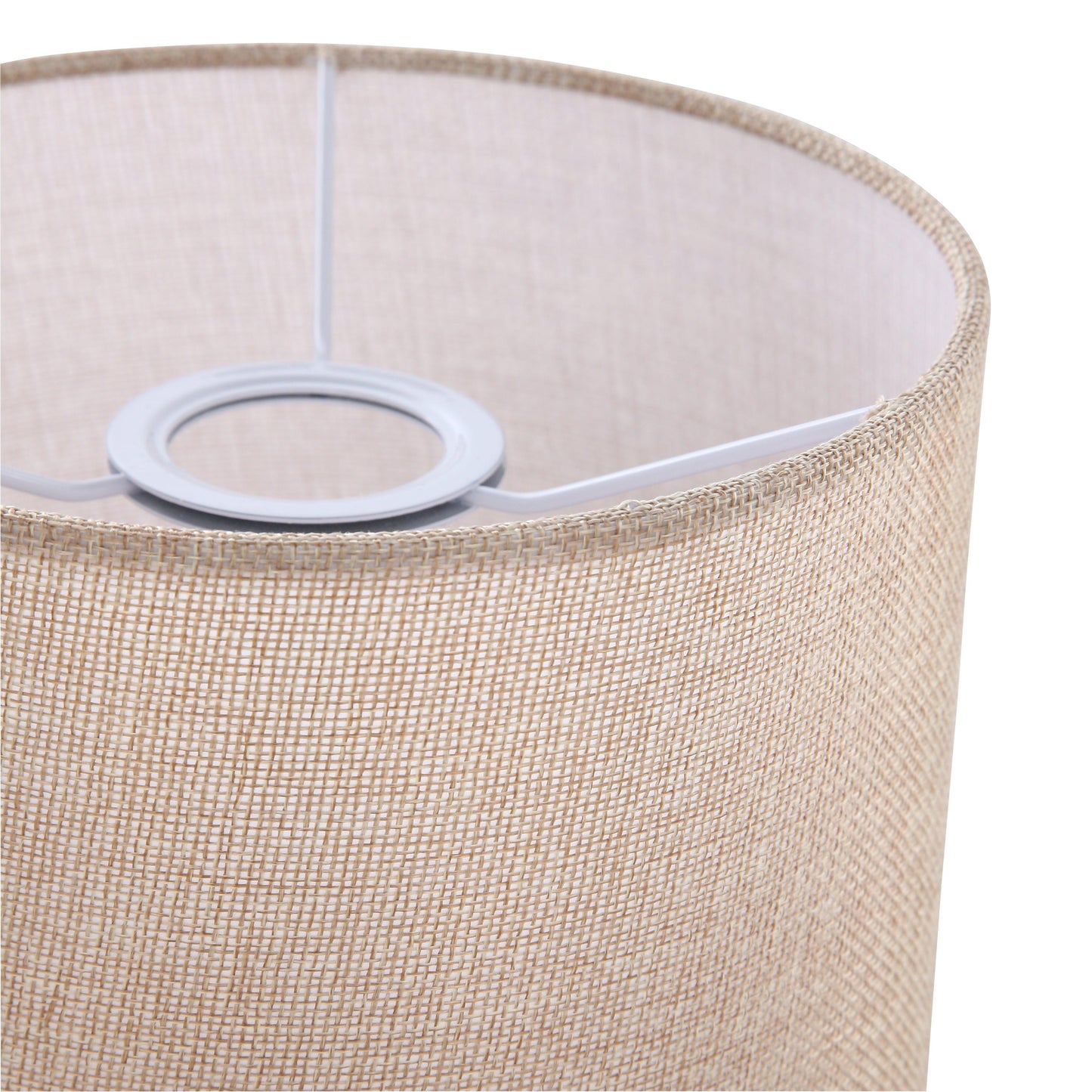 "Drum lampeskærm Ø20 i jute, rund form, naturlig æstetik, alsidig brug til bord- og gulvlamper, varm belysning"
