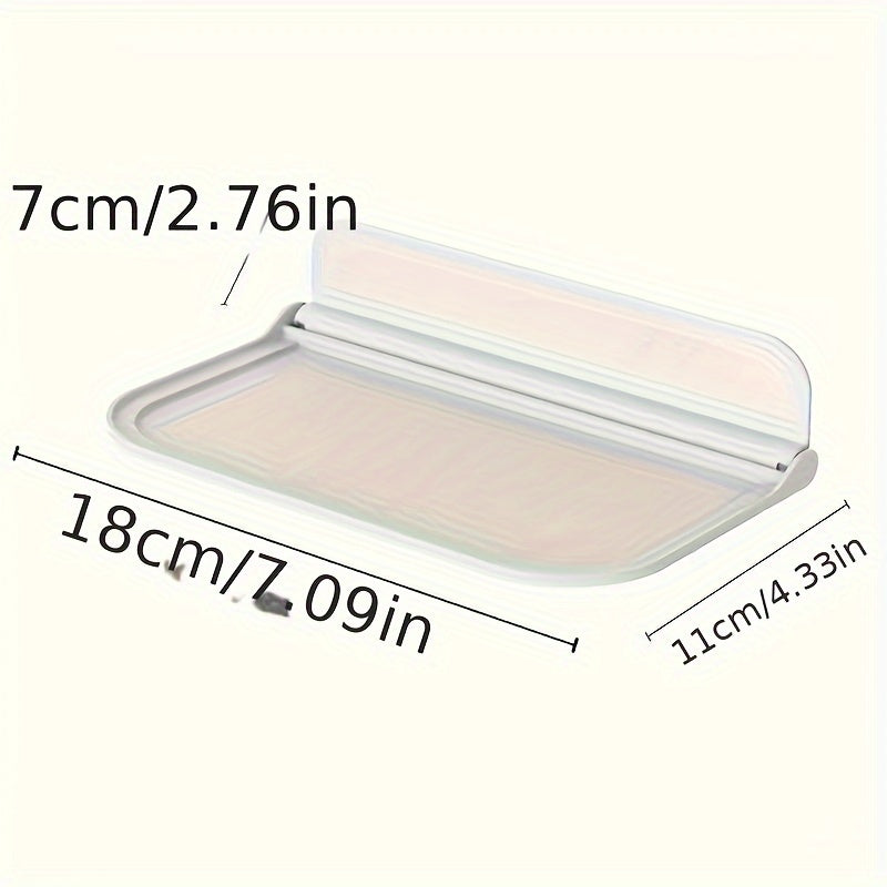 Foldbar væghylde i minimalistisk design, ingen boring nødvendig, perfekt til badeværelse og køkken, pladsbesparende.