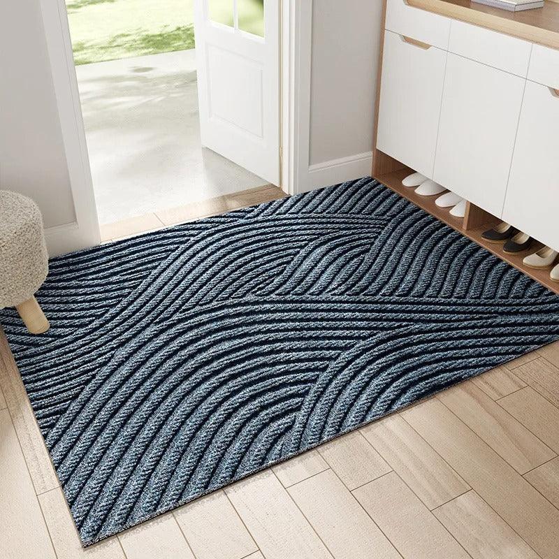 "Skridsikker nordisk dørmåtte med sandfanger i grå farve, fremstillet i slidstærkt materiale, elegant design, 60x90CM"