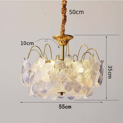 Vintage Blomsterformet Lysekrone i Farvet Glas