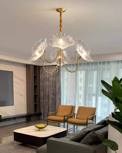 Elegant Blomsterlysekrone i Glas