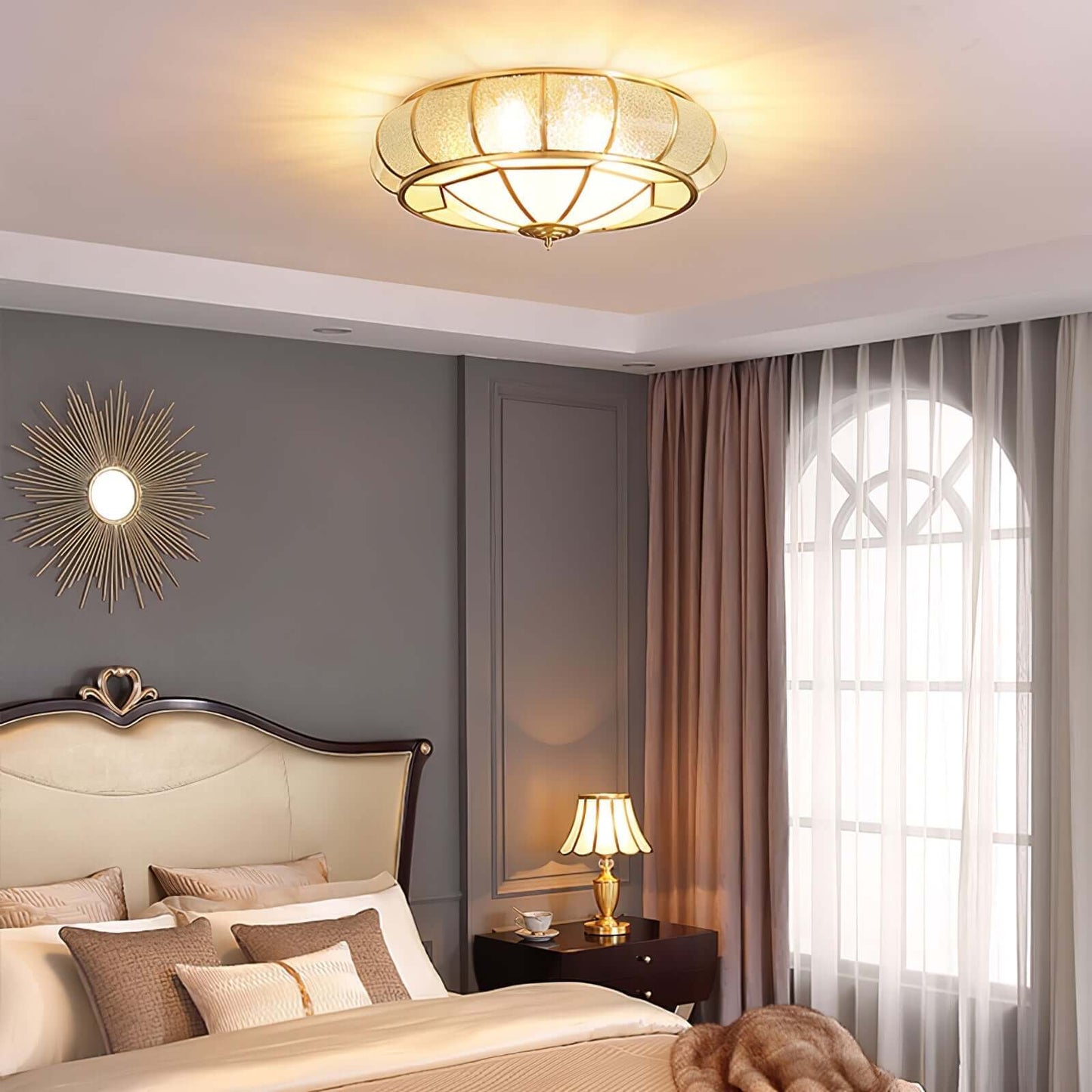 Loftslampe i Tekstureret Glas