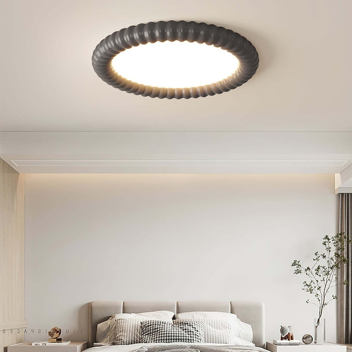Modern LED Loftlampe med Bølget Design, 50cm