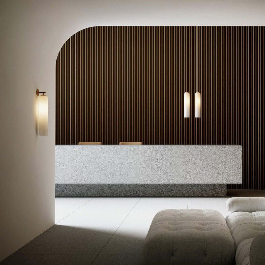 Elegant Kunstglas Lampe - Dia 10cm x H 48cm