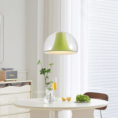 Elegant Halvcirkelformet Glas Pendellampe