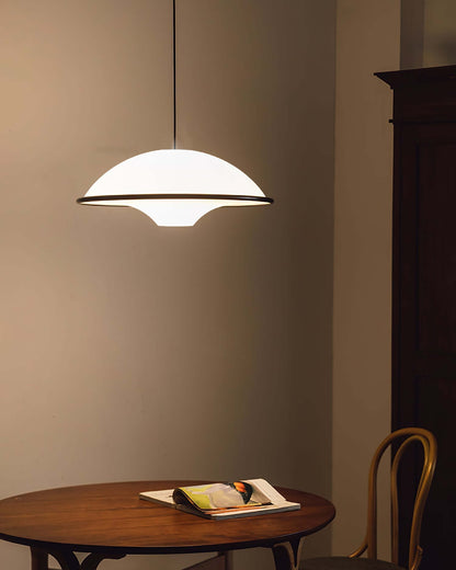Moderne UFO Pendellampe i Akryl & Metal - Ø45cm