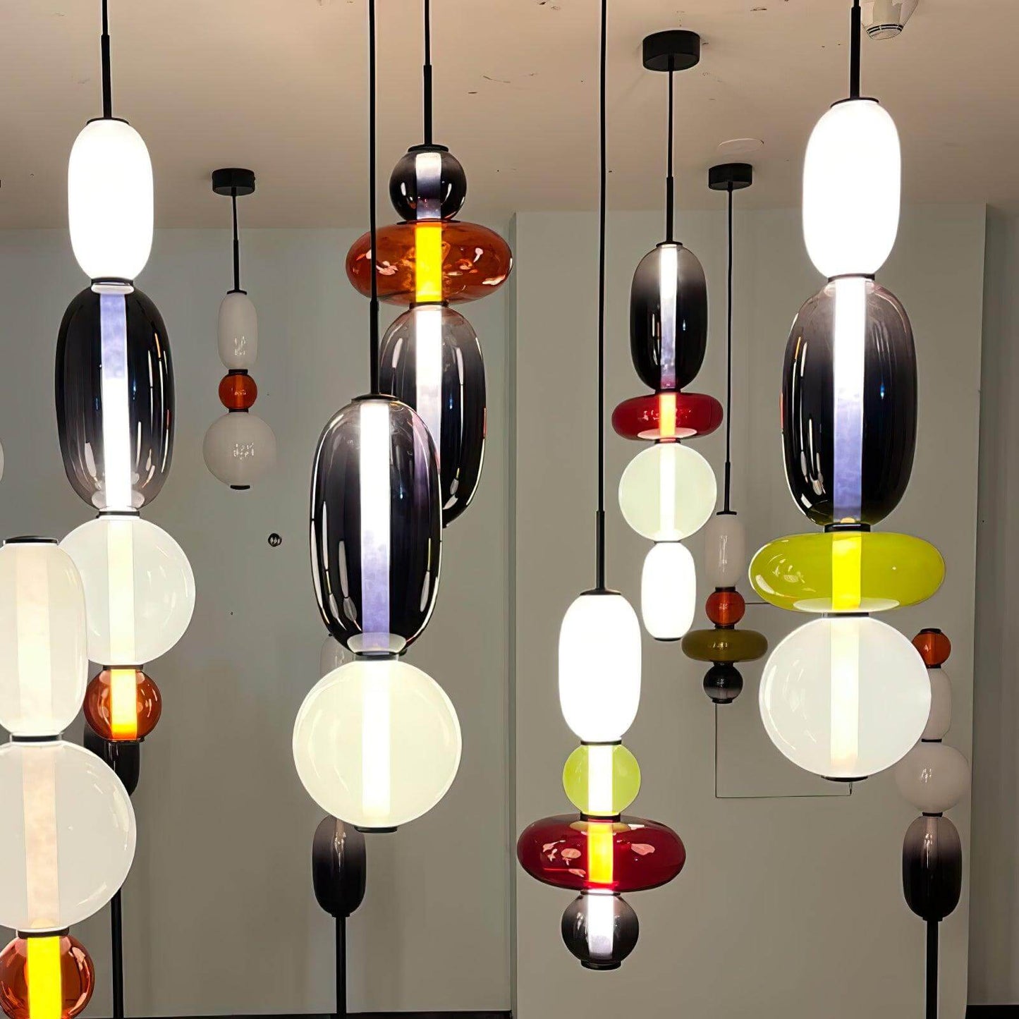 Farverig Glas Pendel - Moderne Designlampe