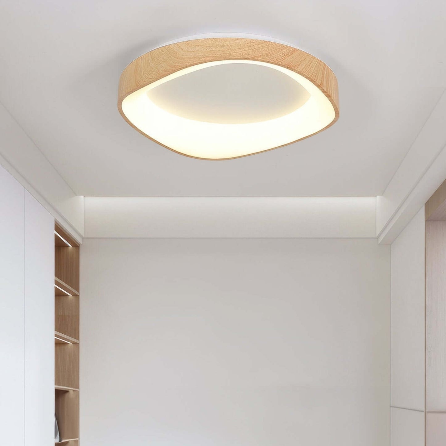 Moderne LED Loftslampe i Trædesign - 40/50/60cm