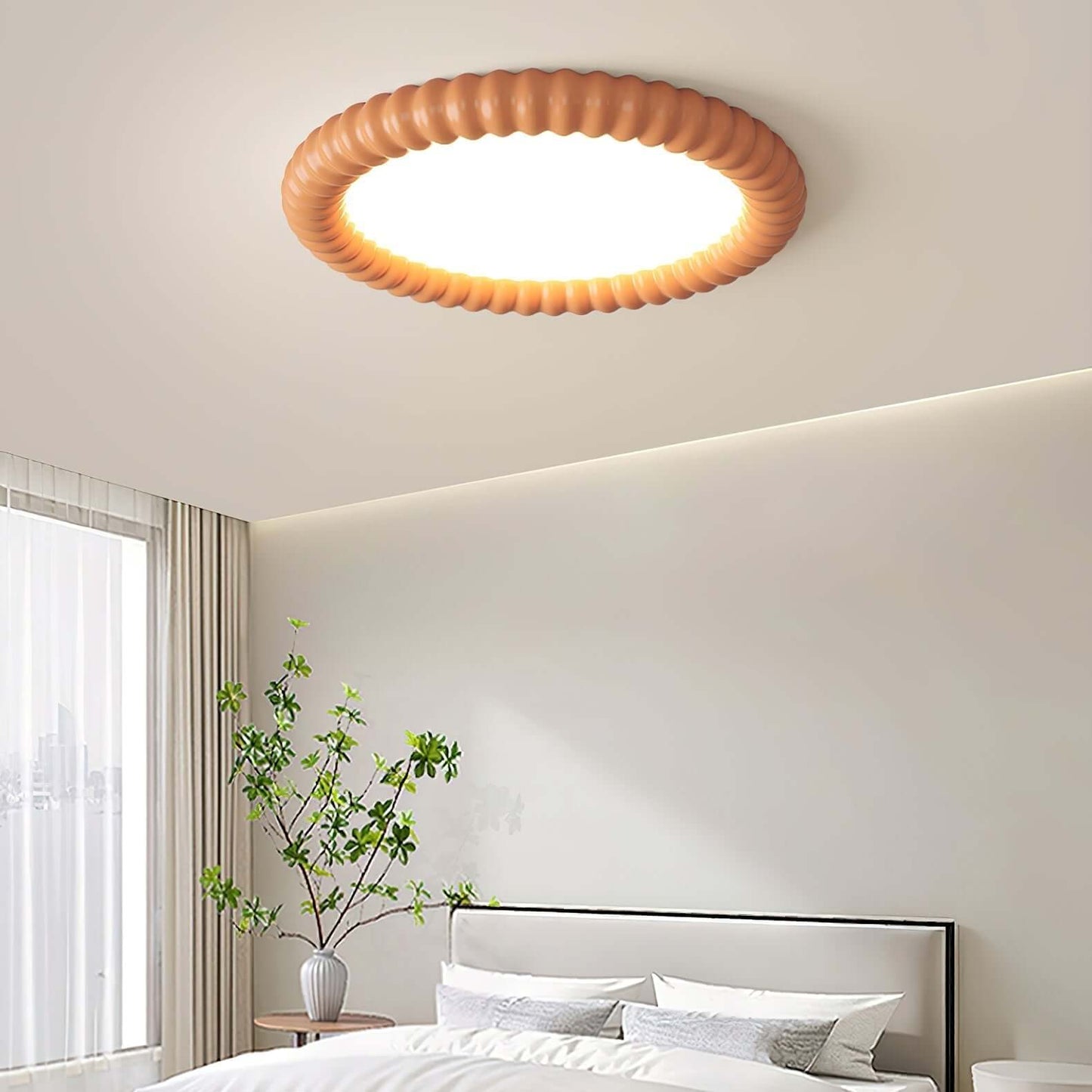 Modern LED Loftlampe med Bølget Design, 50cm