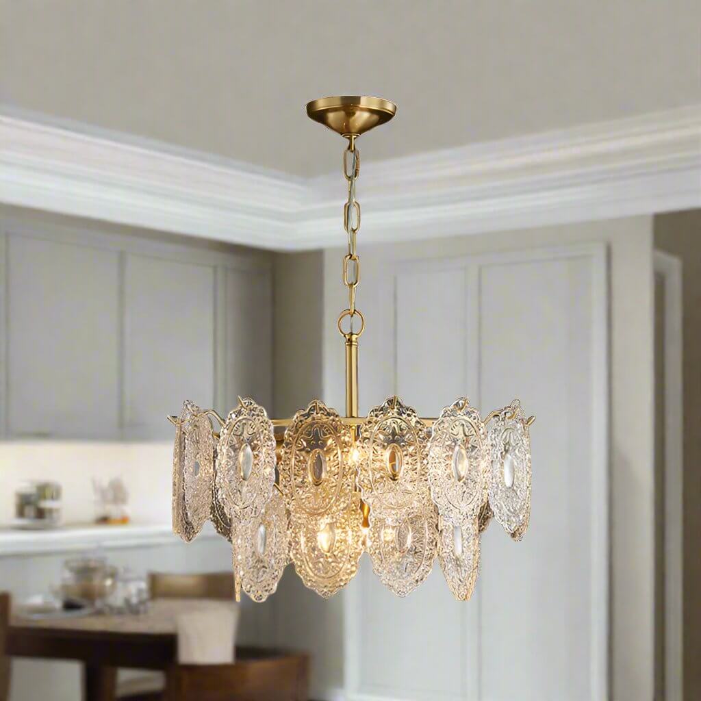 Krystal lysekrone, 5/7 hoveder, elegant design