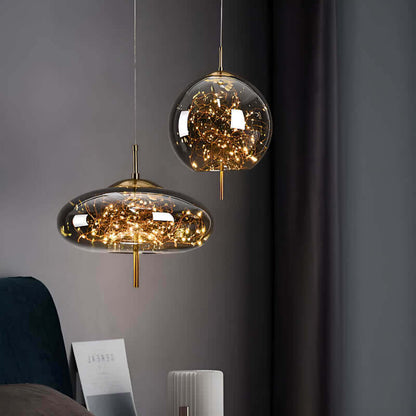 Elegant Pendel i Brunt Glas | 3 Størrelser