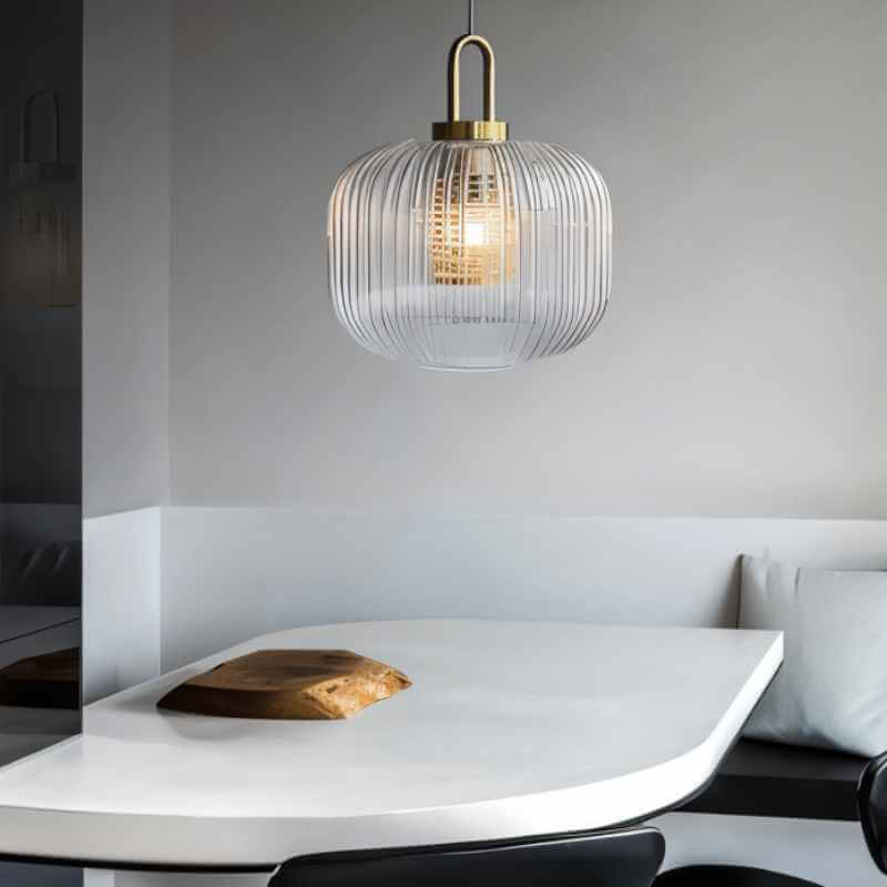 Elegant Stribet Glas Pendellampe