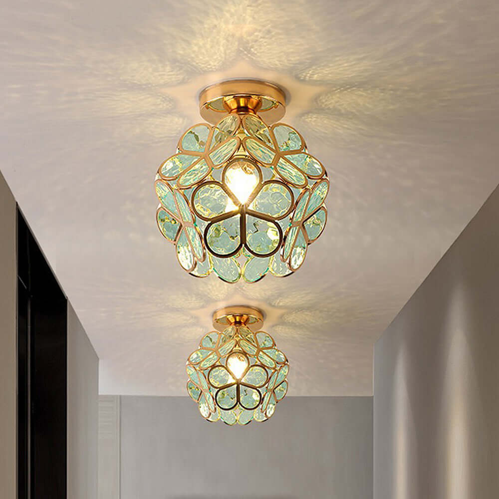Elegant Blomsterglas Loftslampe