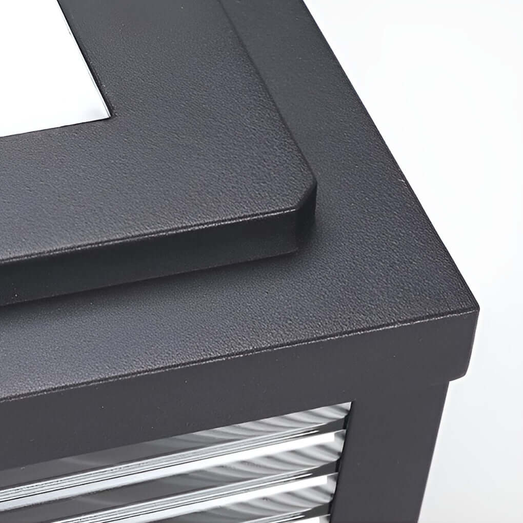 Udendørs LED Søjlelampe i Riflet Glas