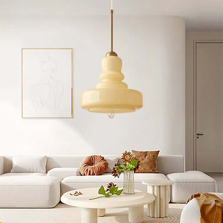 Elegant Kalebasformet Glas Pendellampe