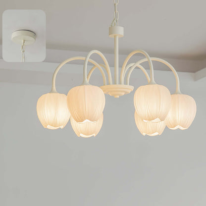 Elegant Matcha Lysekrone i Tulipandesign