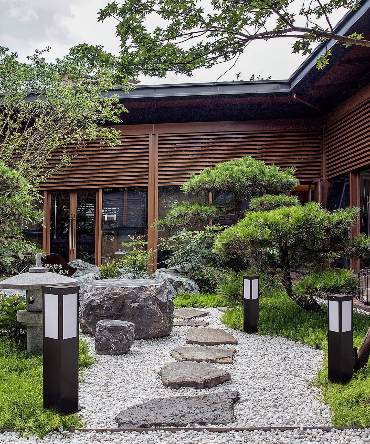 Moderne Udendørs Pullertlampe i Aluminium