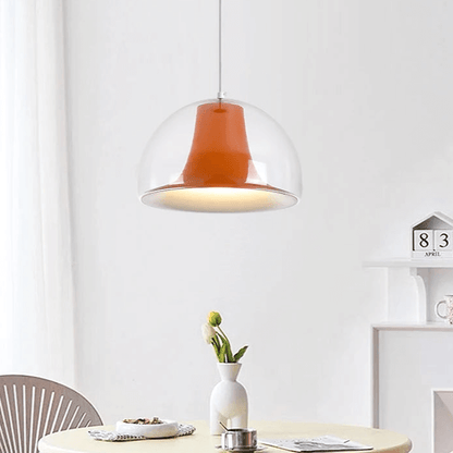 Elegant Halvcirkelformet Glas Pendellampe