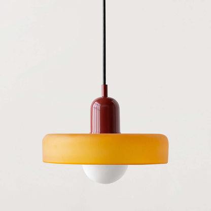 Farvet Glas Pendellampe - Bauhaus Design