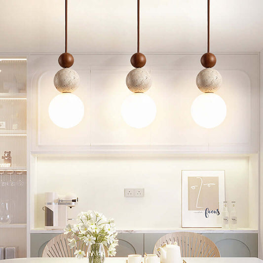 Elegant Travertin Pendellampe - Moderne Design