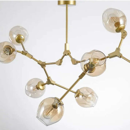 Moderne Sputnik Lysekrone i Bobleglas