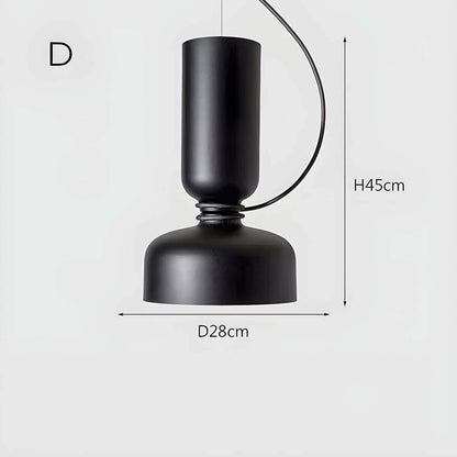 Geometrisk Pendellampe i Sort, Hvid & Grå