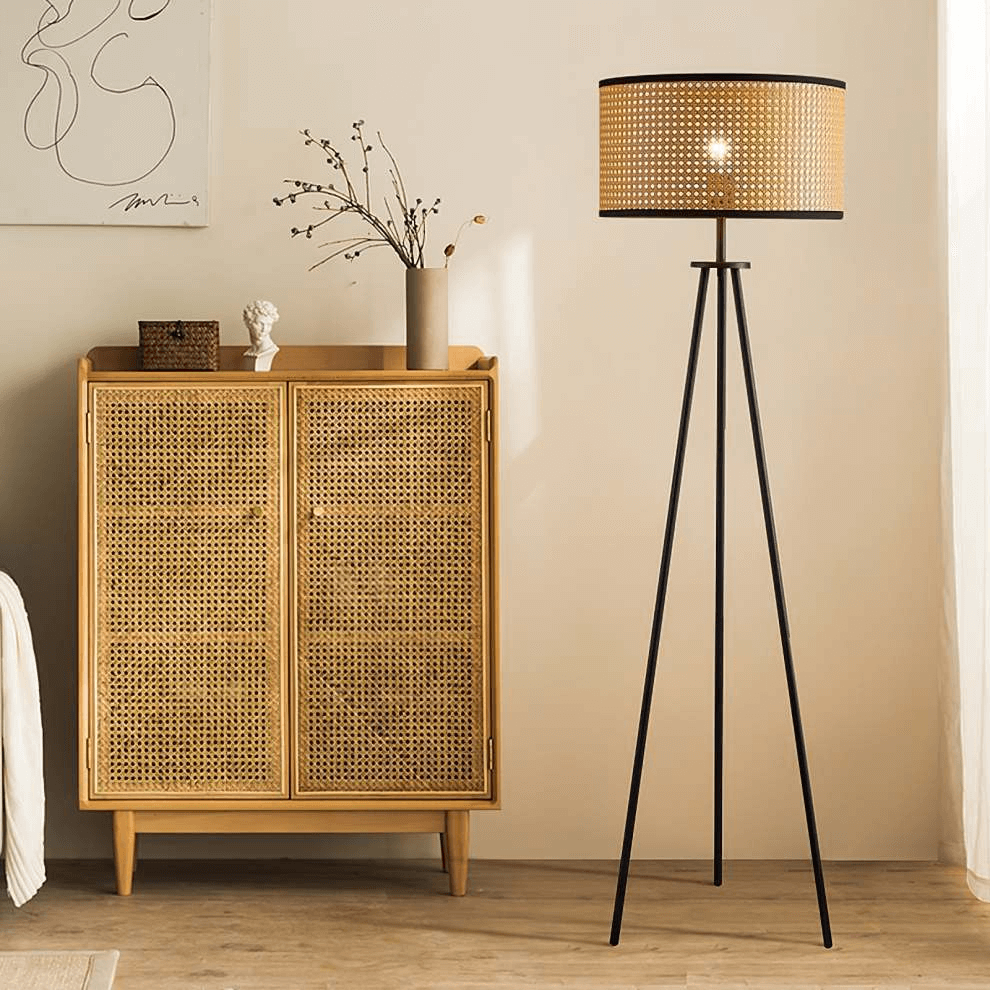 Trebenet Gulvlampe i Rattan
