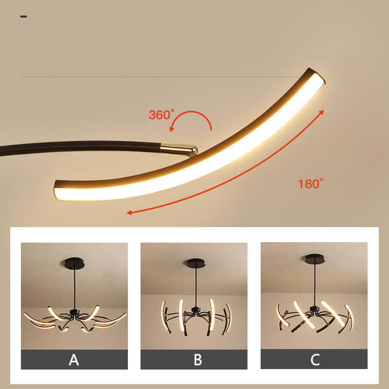 Moderne Loftslampe i Aluminium med LED