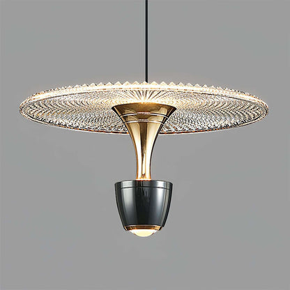 Moderne LED-Pendellampe, Diskformet Design
