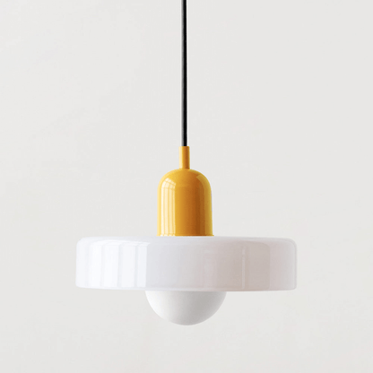 Farvet Glas Pendellampe - Bauhaus Design