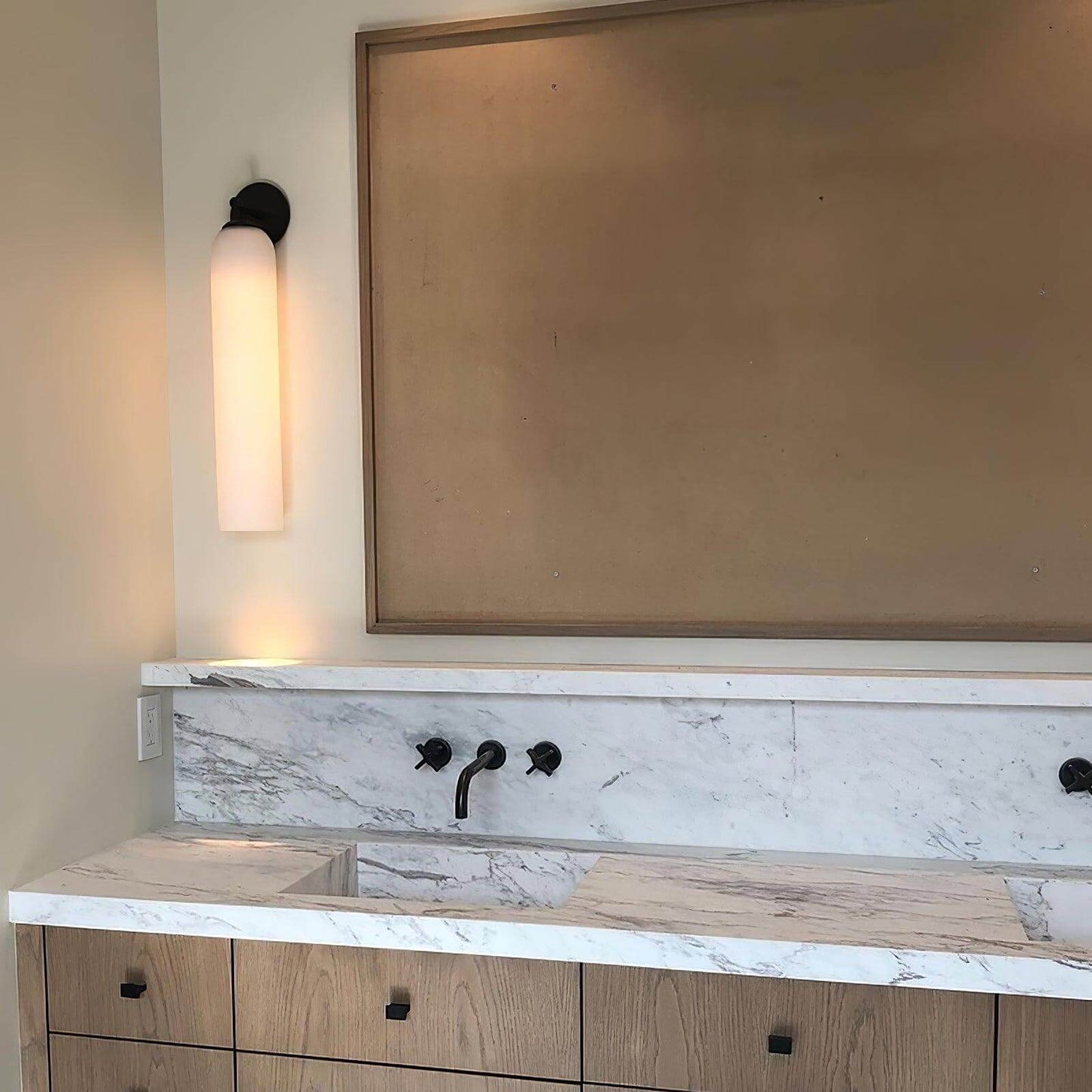 Elegant Kunstglas Lampe - Dia 10cm x H 48cm