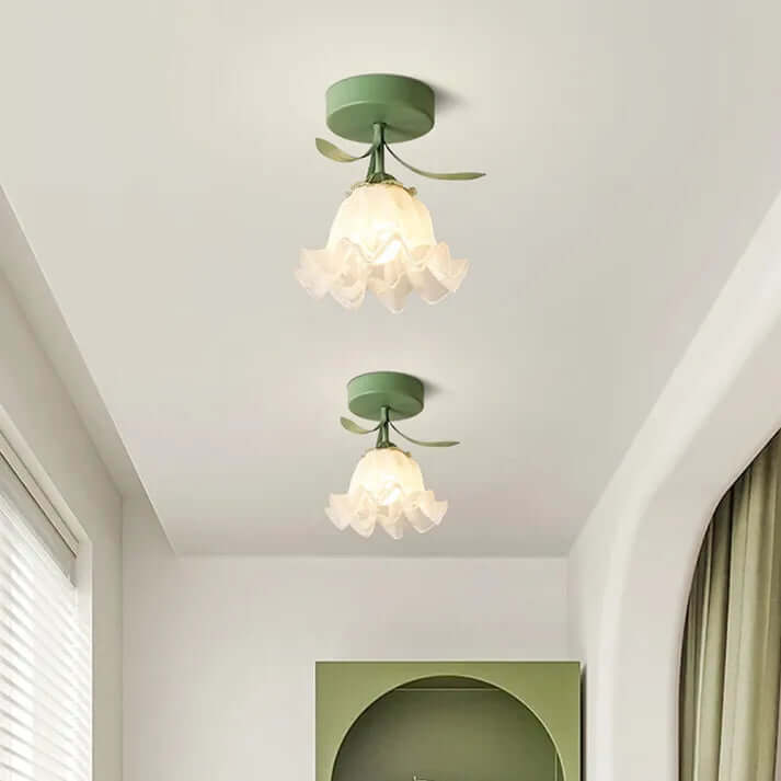 Tiffany Blomster Loftslampe i Mini Format