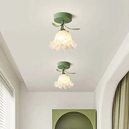Tiffany Blomster Loftslampe i Mini Format