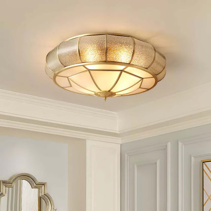 Loftslampe i Tekstureret Glas