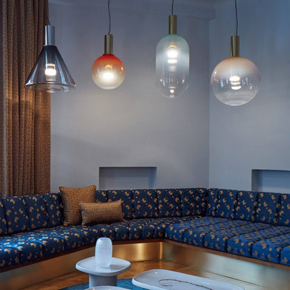 Elegant Pendel Lampe i Glas & Metal - Isabel