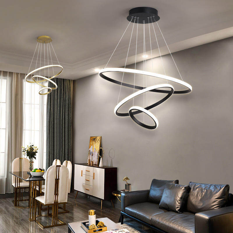 Moderne LED Loftslampe med 3 Ringe, Dæmpbar