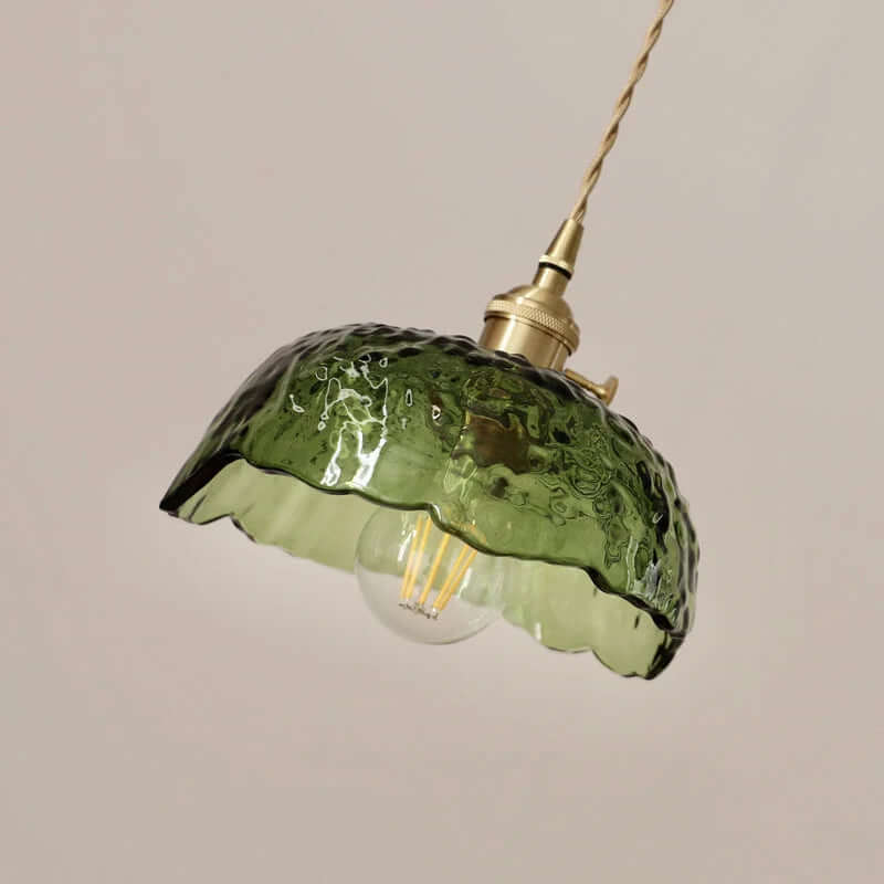 Elegant Messing & Glas Pendel - 20cm