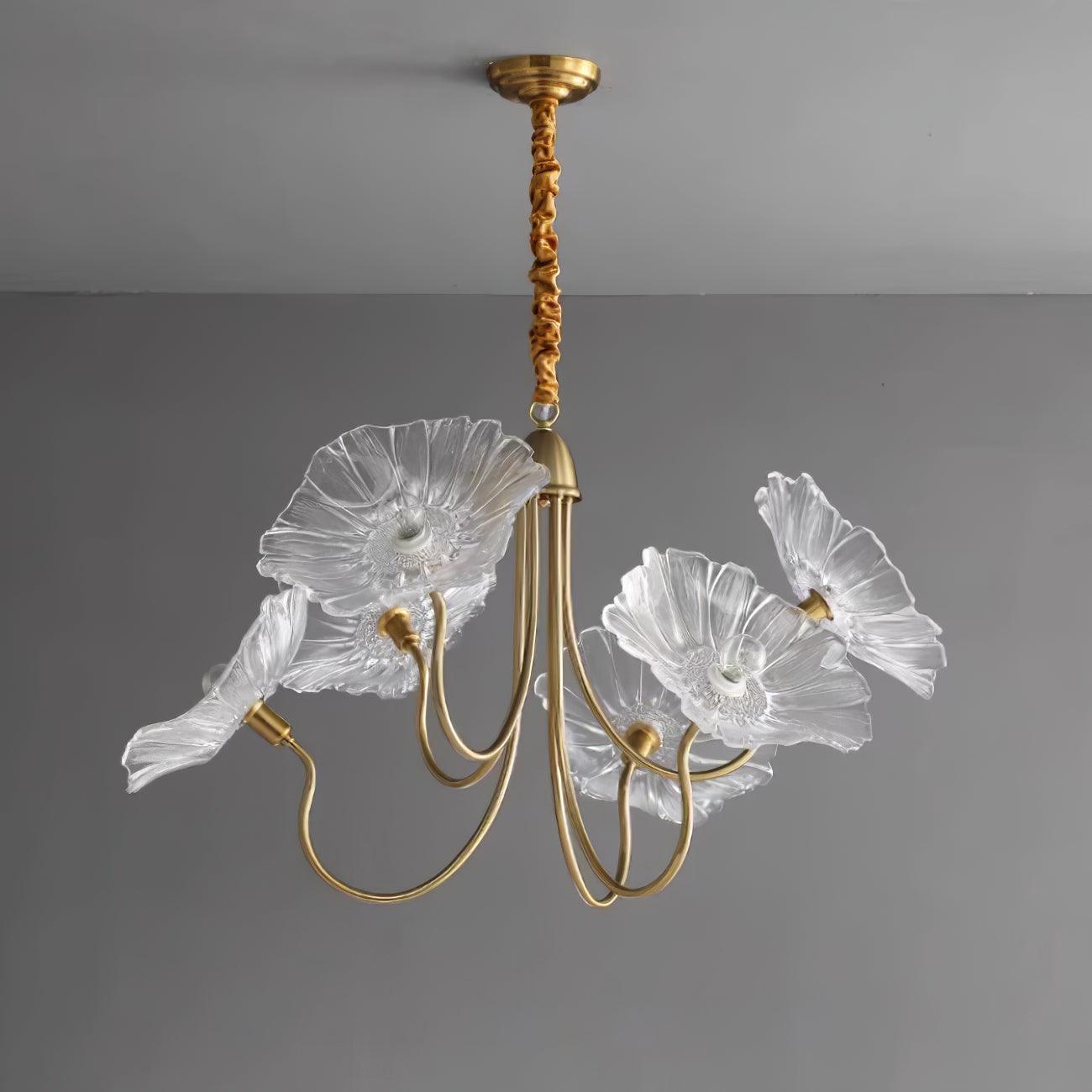 Elegant Blomsterlysekrone i Glas