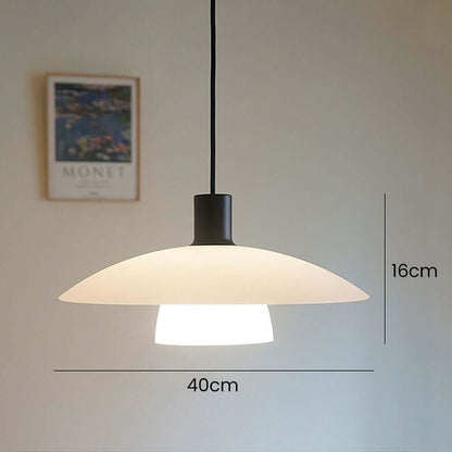 Minimalistisk hvid glas pendel