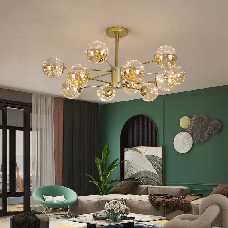 Elegant Glaskugle Lysekrone