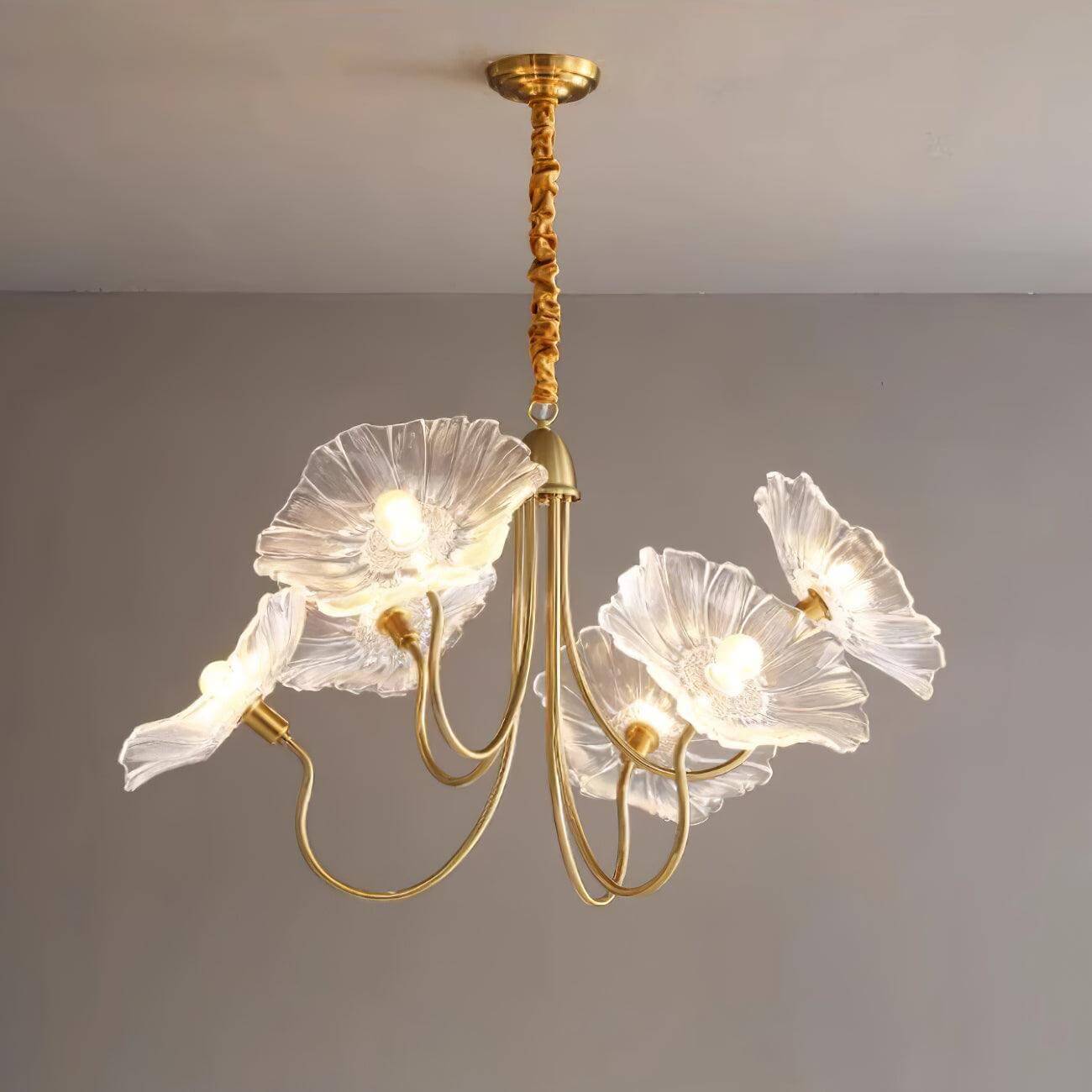 Elegant Blomsterlysekrone i Glas