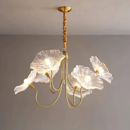 Elegant Blomsterlysekrone i Glas