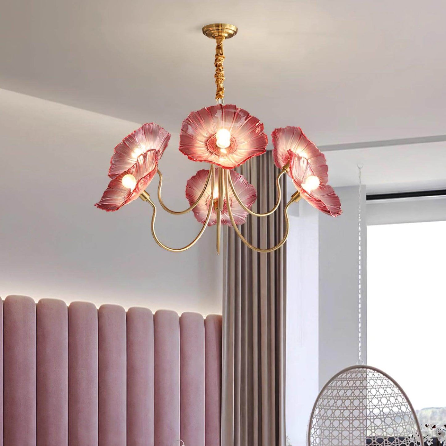 Elegant Blomsterlysekrone i Glas