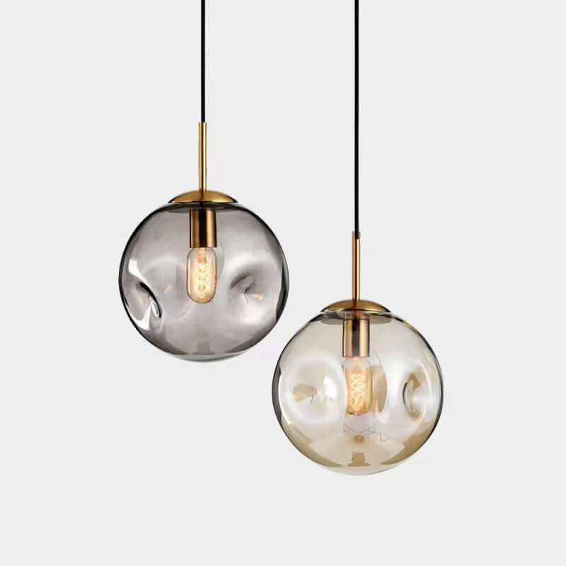 Elegant Sfærisk Glas Pendellampe - 25cm