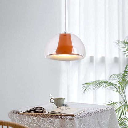 Elegant Halvcirkelformet Glas Pendellampe