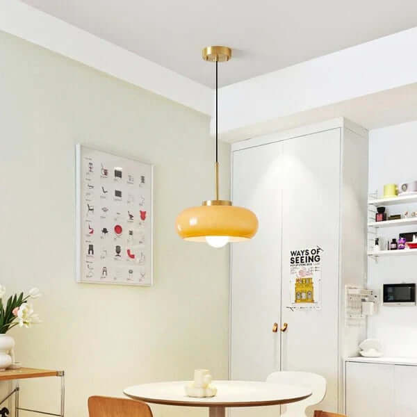 Elegant Kobber & Glas Lysekrone