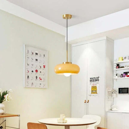Elegant Kobber & Glas Lysekrone