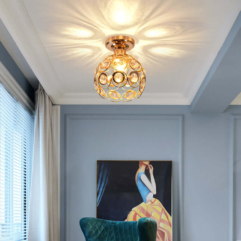Luksus Guld Kugle Loftslampe | Elegant Design