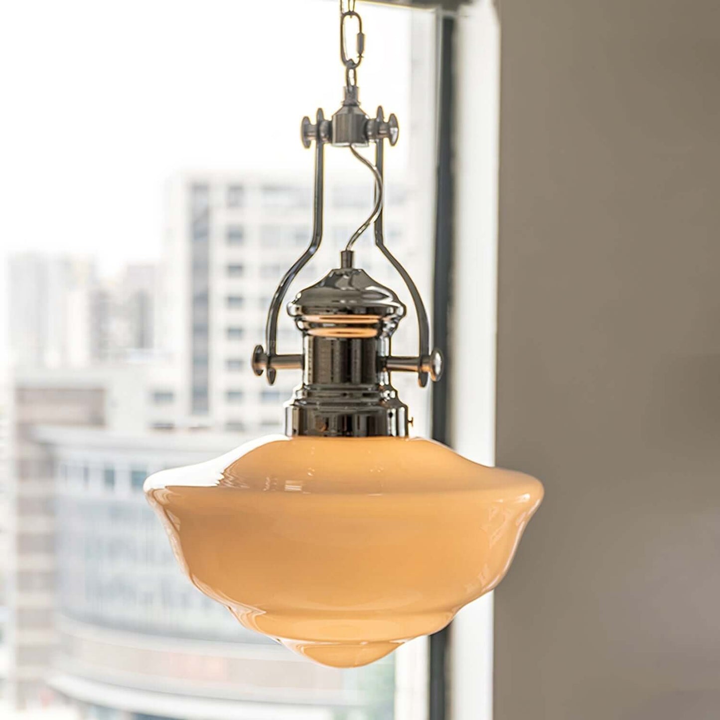Elegant Skolehus Pendellampe - 30cm Glas